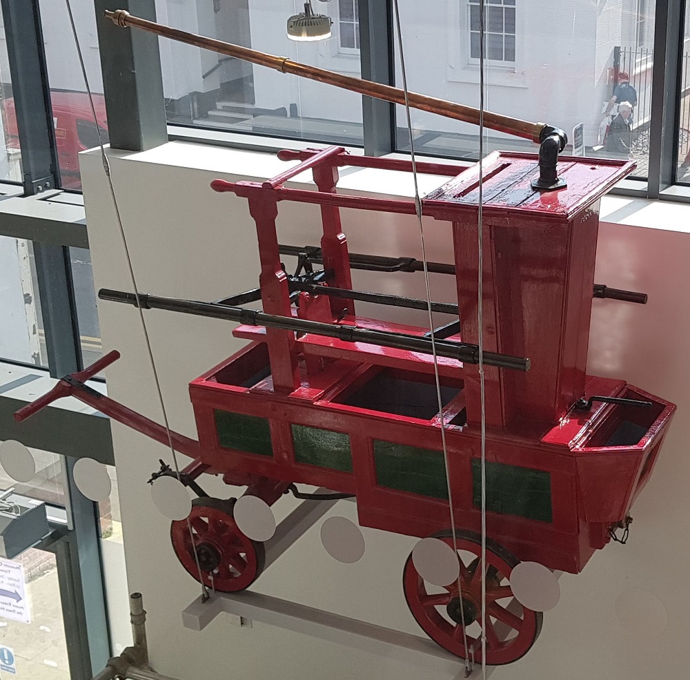 A hand tub fire engine, made by John Bristow in 1793, and used in Offley until 1920