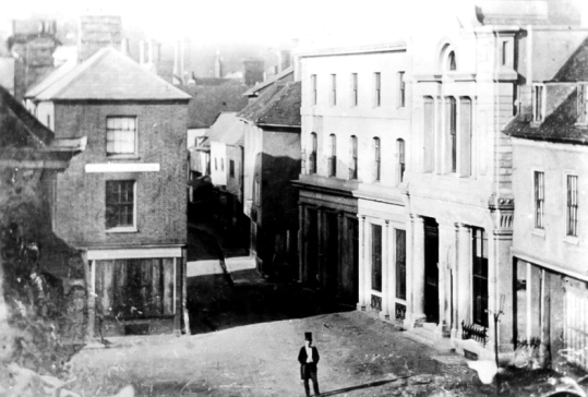 Our earliest photograph, showing Market Place in 1854