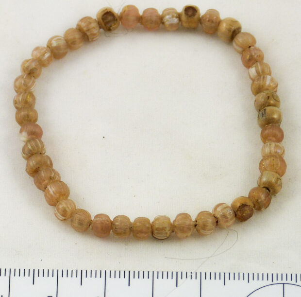 Gold glass beads