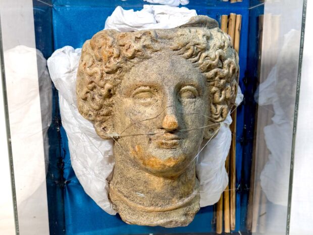 Ancient Greece Head Of An Etruscan Woman Sculpture
