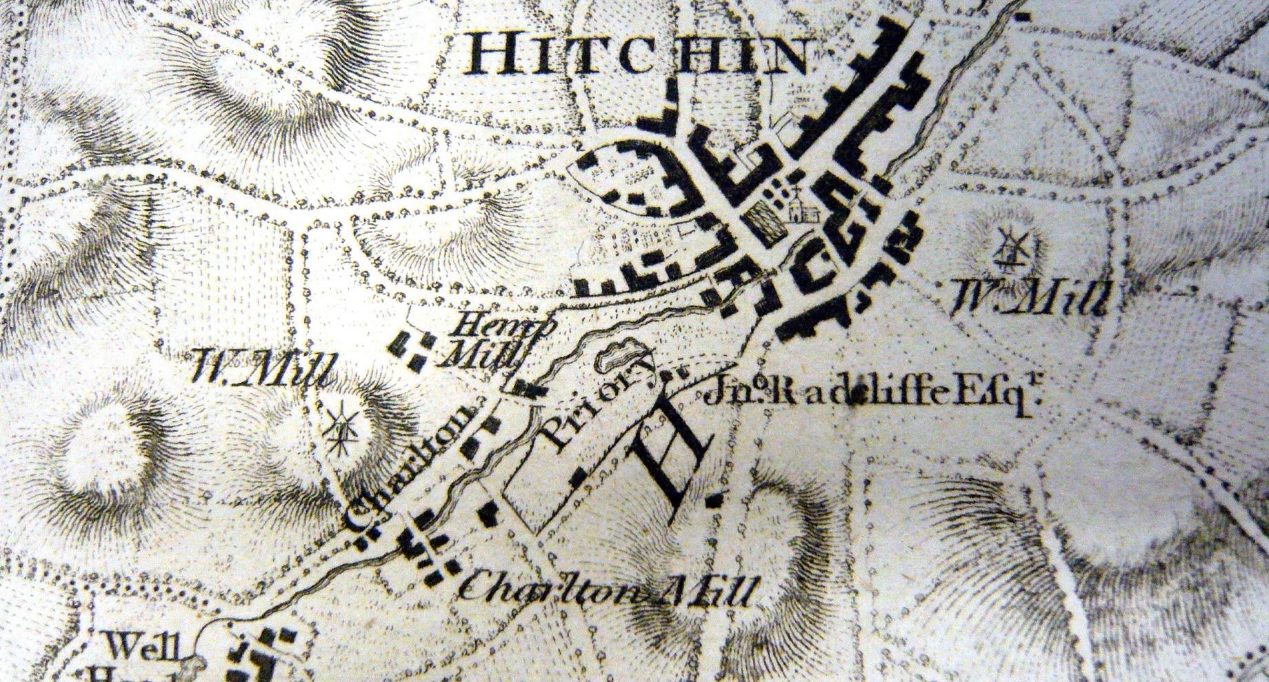 Old Map of Hitchin