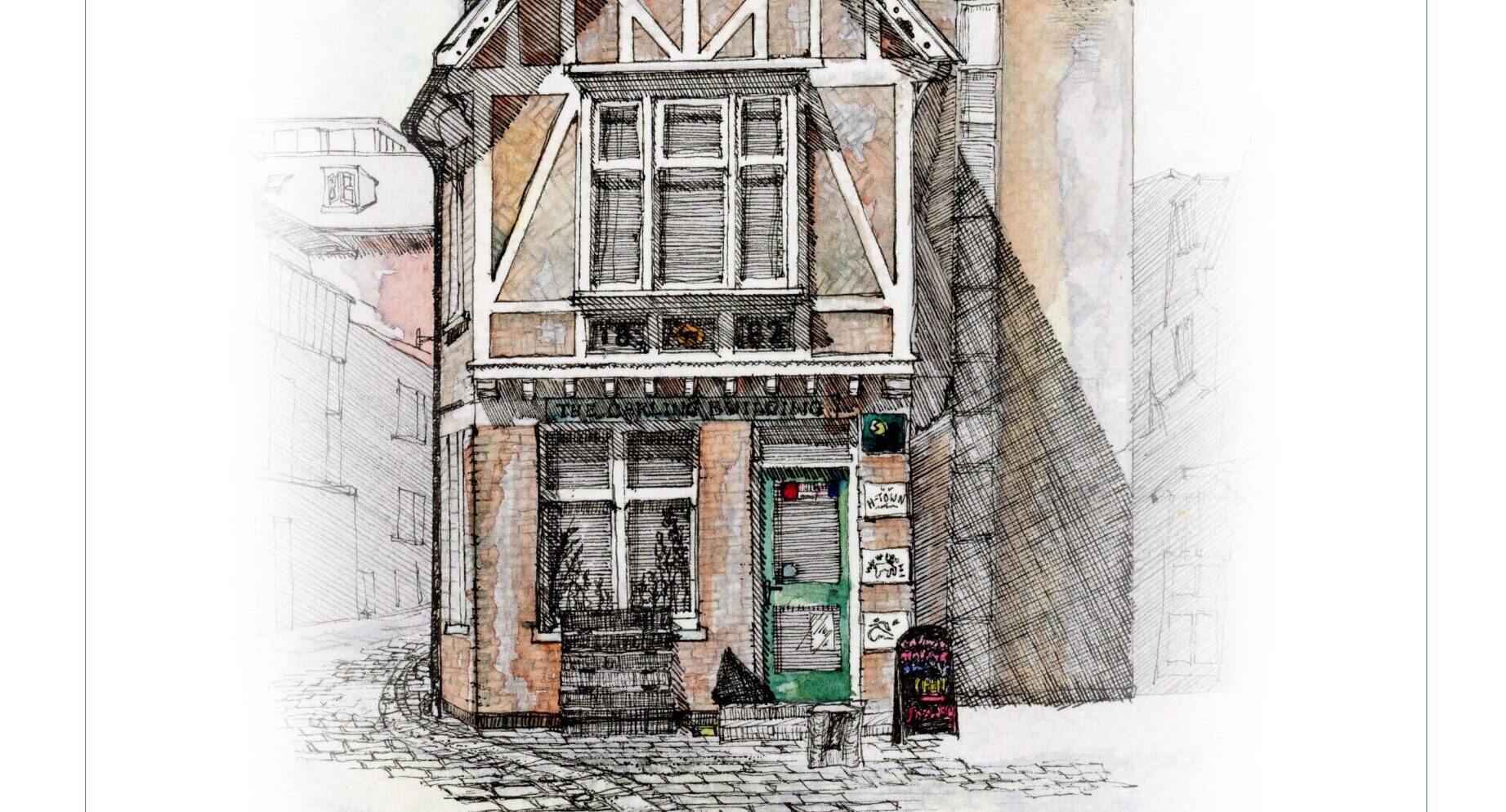 Arches exhibition pencil, watercolour art